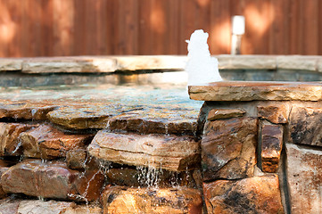 Image showing Pool spa with waterfall and fountain