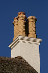 Image showing Thatched Roof and Chimney