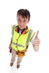 Image showing Apprentice builder thumbs up