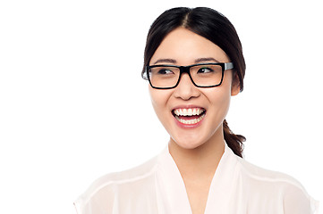 Image showing Cheerful young girl in eyeglasses