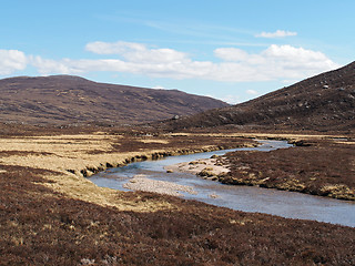 Image showing Geusachan burn, Cairngorms mountain, Scotland in spring