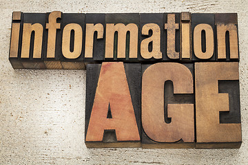 Image showing information age in wood type