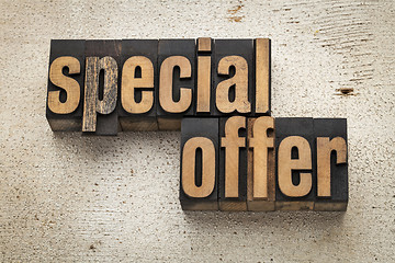 Image showing special offer sign in wood type