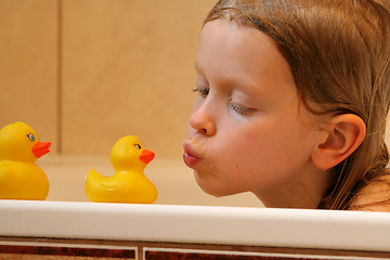 Image showing Portrait with bath duck