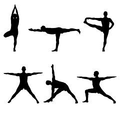Image showing six yoga standing poses