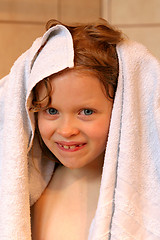 Image showing Little girl with towel