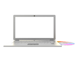 Image showing Laptop cd data transfer