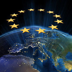 Image showing European Union at night