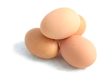 Image showing four hens eggs