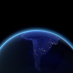 Image showing South America night render