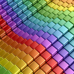 Image showing Rainbow cubes