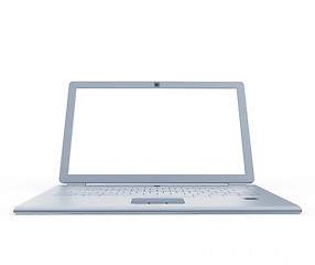 Image showing Silver laptop front view