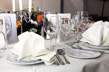 Image showing Stylish white table setting