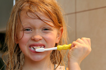Image showing Brushing my teeth