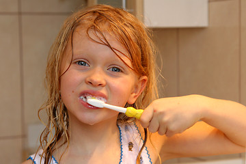 Image showing Brushing my teeth