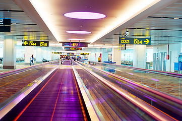 Image showing Travellators at airport