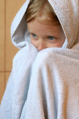 Image showing Little girl with towel