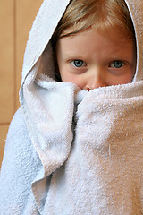 Image showing Little girl with towel