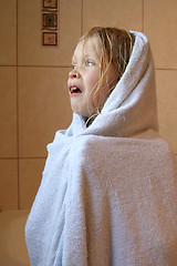 Image showing Little girl with towel