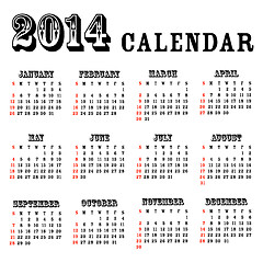Image showing 2014 calendar