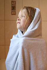 Image showing Little girl with towel