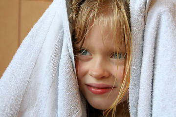 Image showing Little girl with towel