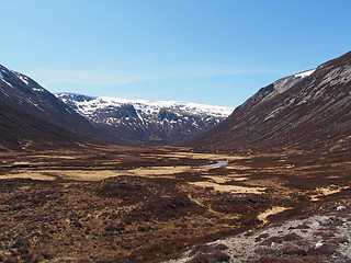 Image showing Glen Geusachan, Cairngorms mountain, Scotland in spring