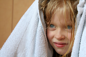 Image showing Little girl with towel