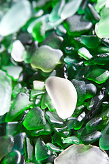 Image showing glass pieces polished by the sea