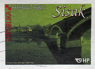Image showing Stamp printed in Croatia shows Sisak city in continental Croatia
