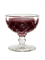 Image showing Red jelly in a vintage glass bowl