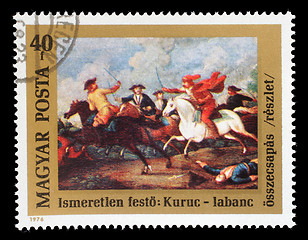 Image showing Stamp printed in Hungary issued for the 300th Birth Anniversary of Prince Ferenc Rakoczi II