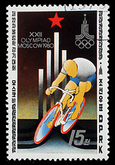 Image showing Stamp printed in North Korea, shows Cycle races
