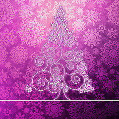 Image showing Christmas card with stylized pink glowing. + EPS10