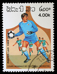 Image showing Stamp printed in LAOS shows the football players