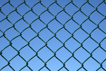 Image showing Green chain link fence