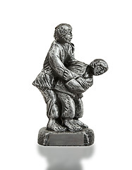 Image showing Very old trophy in the shape of two man, judo