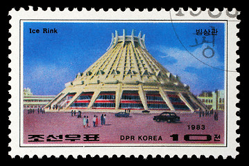 Image showing Stamp printed in Korea shows Pyongyang Ice Rink