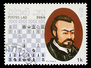 Image showing Stamp printed in Laos, shows R. L. Segura, Chess Champion