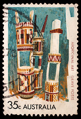 Image showing Stamp printed in the Australia shows Grave-posts