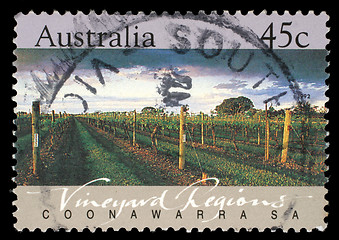 Image showing Stamp printed in AUSTRALIA shows the Coonawarra, Vineyard Regions, South Australia