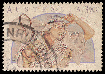 Image showing Christmas stamp printed in the Australia shows Shepherd