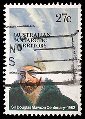 Image showing Stamp printed in Australian Antartic Territory dedicated to Sir Douglas Mawson