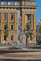 Image showing A fountain on the background of the building.