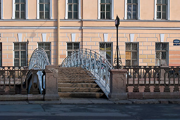 Image showing The bridge across the canal.