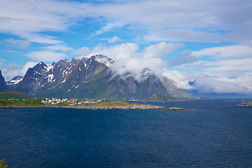 Image showing Cloudy Lofoten islands