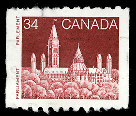 Image showing Stamp printed in Canada shows Parliament Buildings in Ottaw