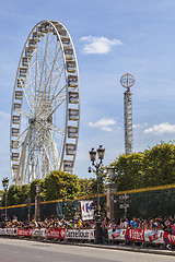 Image showing Spectators of Le Tour de France in Paris