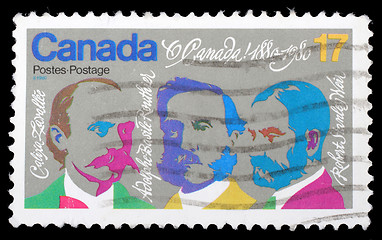 Image showing Stamp printed by Canada, shows Composers Lavallee, Routhier, Weir