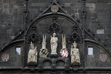 Image showing St. Vitus, Charles IV, Wenceslas IV, Old Town Bridge Tower, Prague